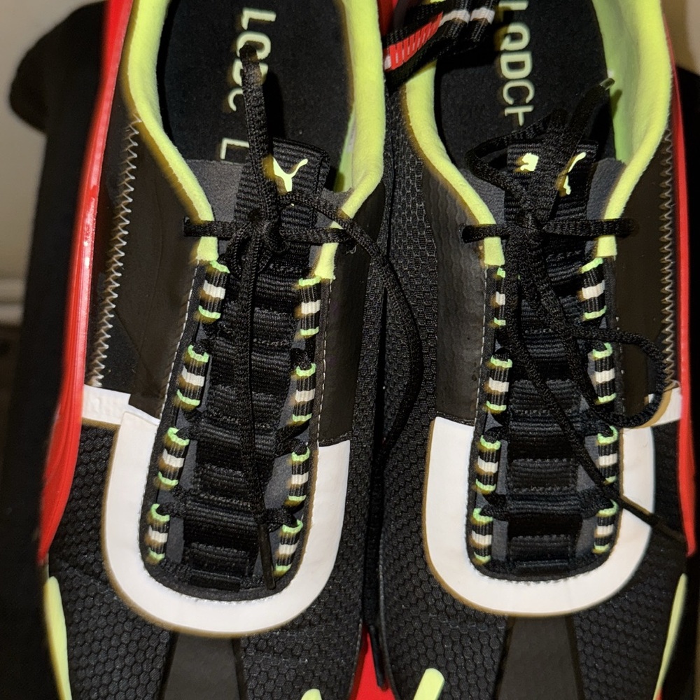 Puma Black and Lime Sneakers